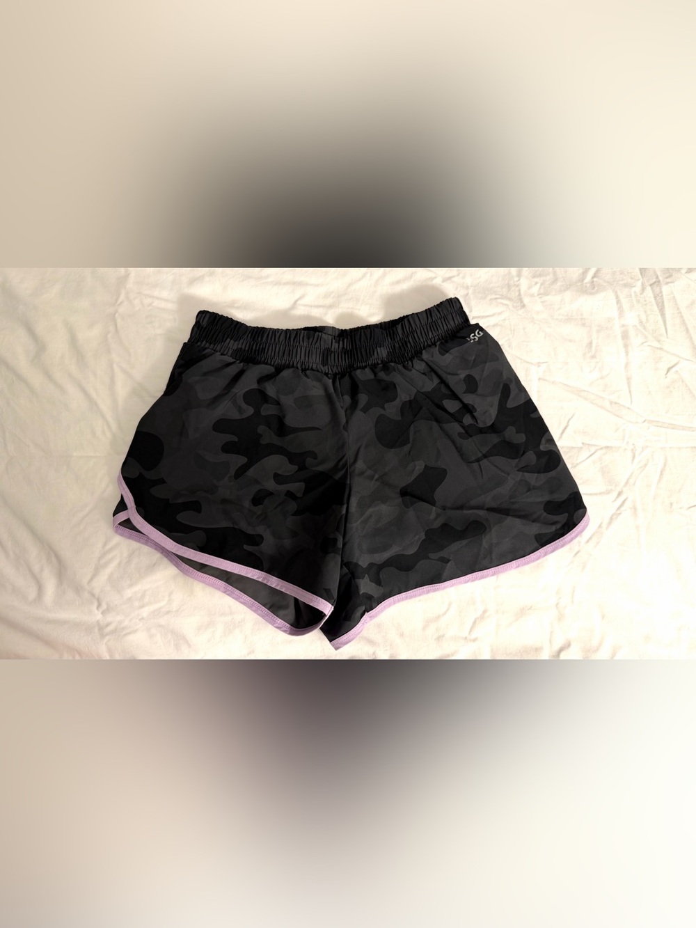 DSG Black Camo Athletic Shorts with Light Pink Trim Size XL